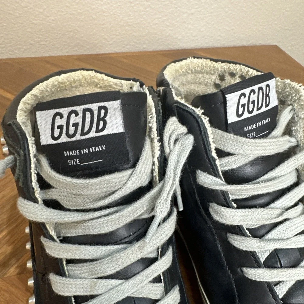 Golden Goose Slide Black Studs High Top Sneaker Women 39 Skateboard Street Urban